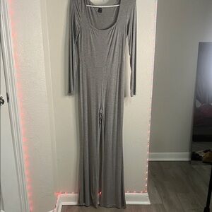 SHEIN Gray Flare Jumpsuit
